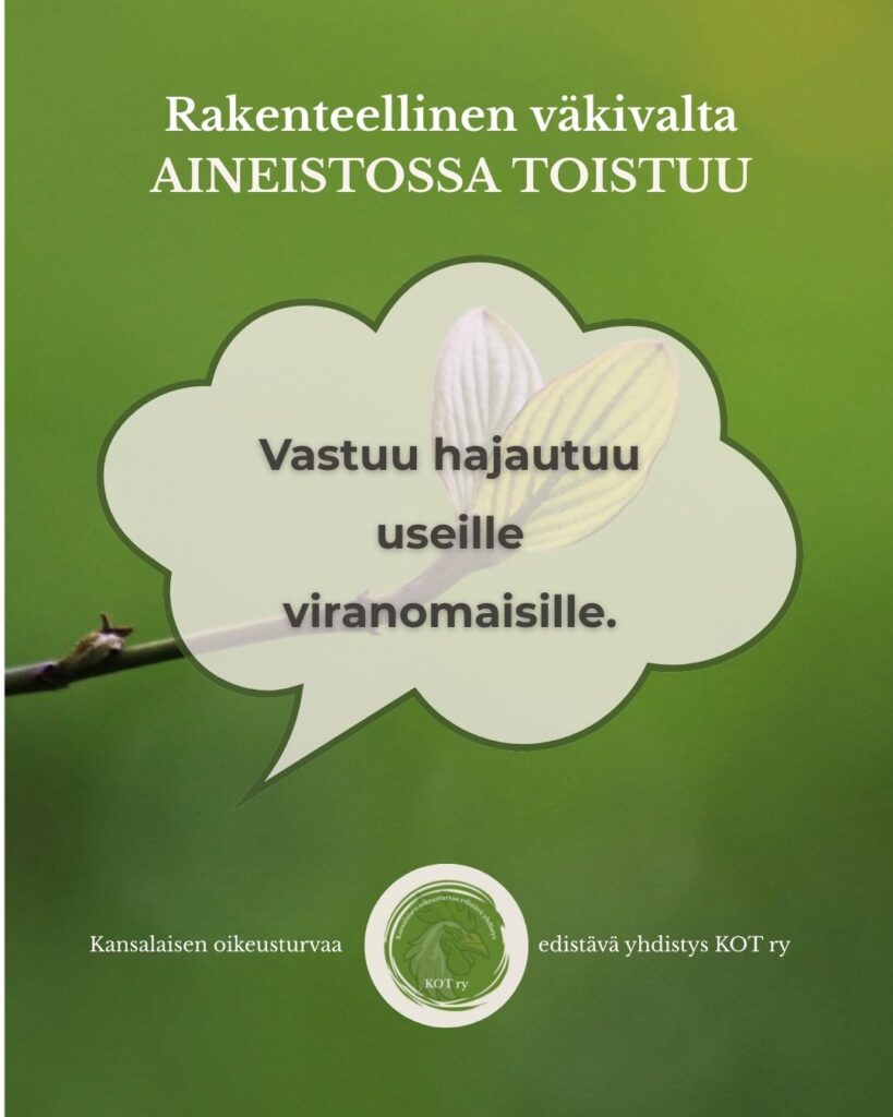 Avoin vastaus Poliisihallitukselle | vastuu jakautuu.