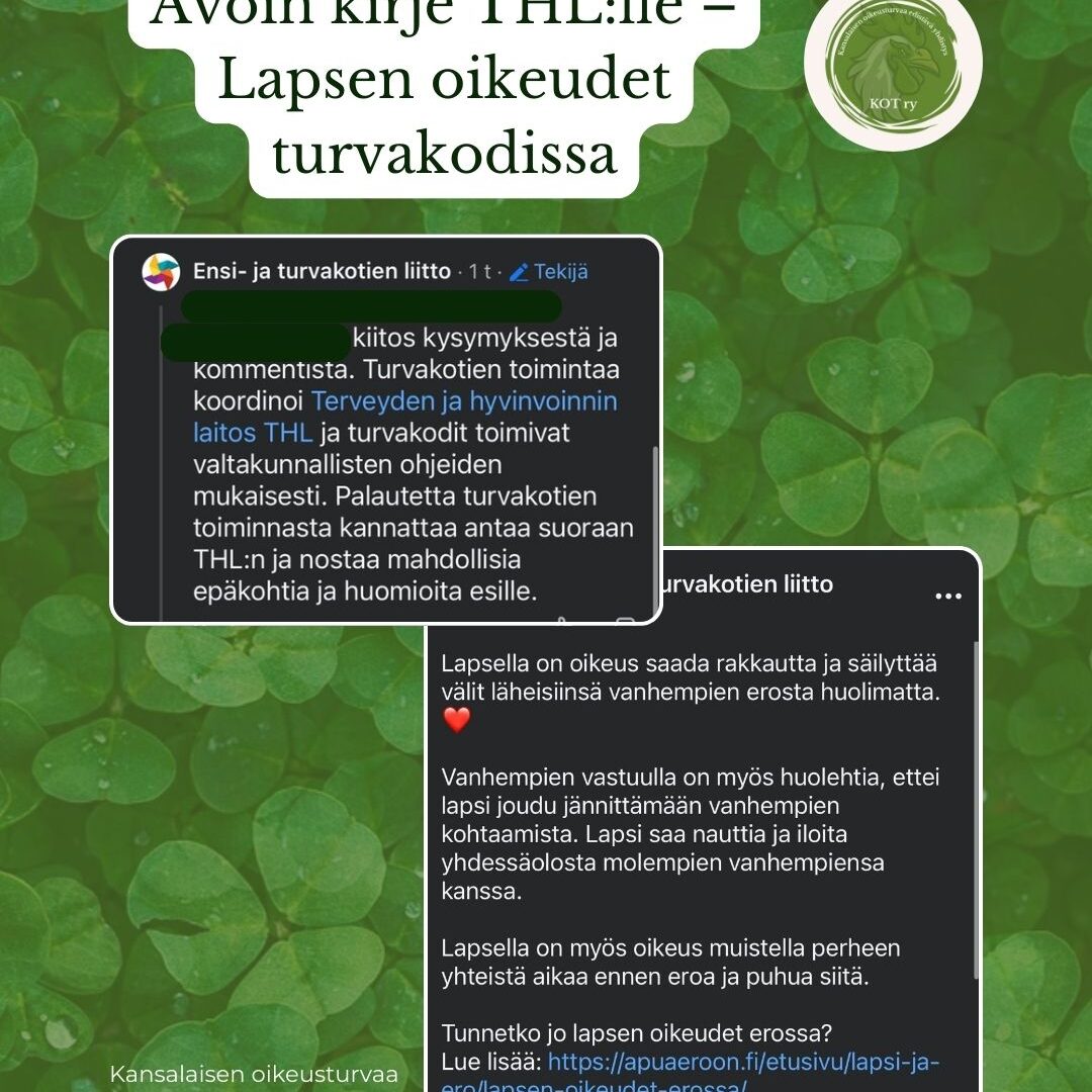 Avoin kirje THL:lle. Onko lapsen oikeudet huomioitu riittävästi lähisuhdeväkivaltatapauksissa?